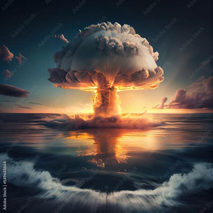 An atom bomb explodes in M.U.G.E.N., while text on the screen shows that a six-hit combo has been performed