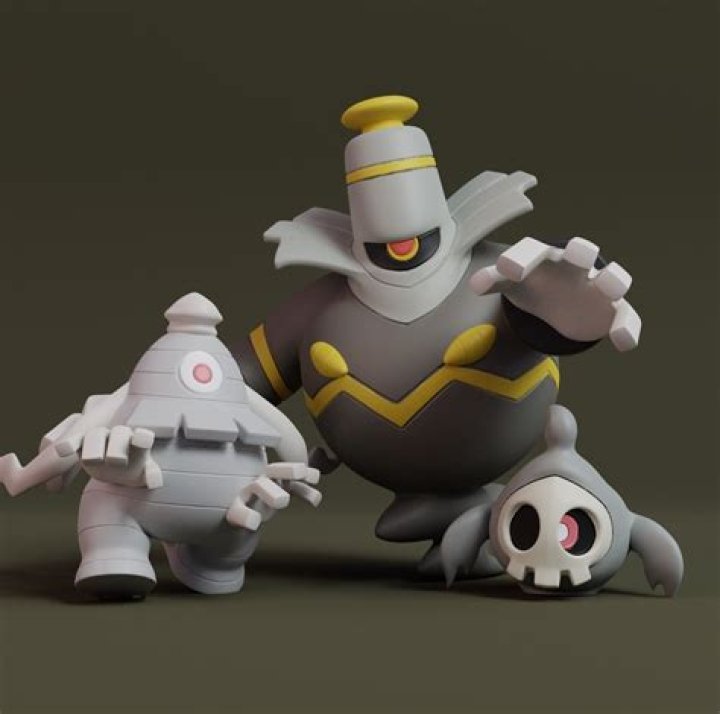 Duskull, Dusclops, and Dusknoir with the cempas&uacute;chil flower crowns, showing their Shiny comparison. Duskull and Dusclops both get red tints, where Dusknoir gains a blue tint.
