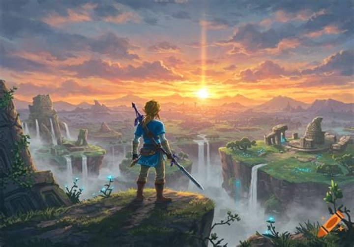 Link stands on a cliff in The Legend of Zelda: Skyward Sword HD