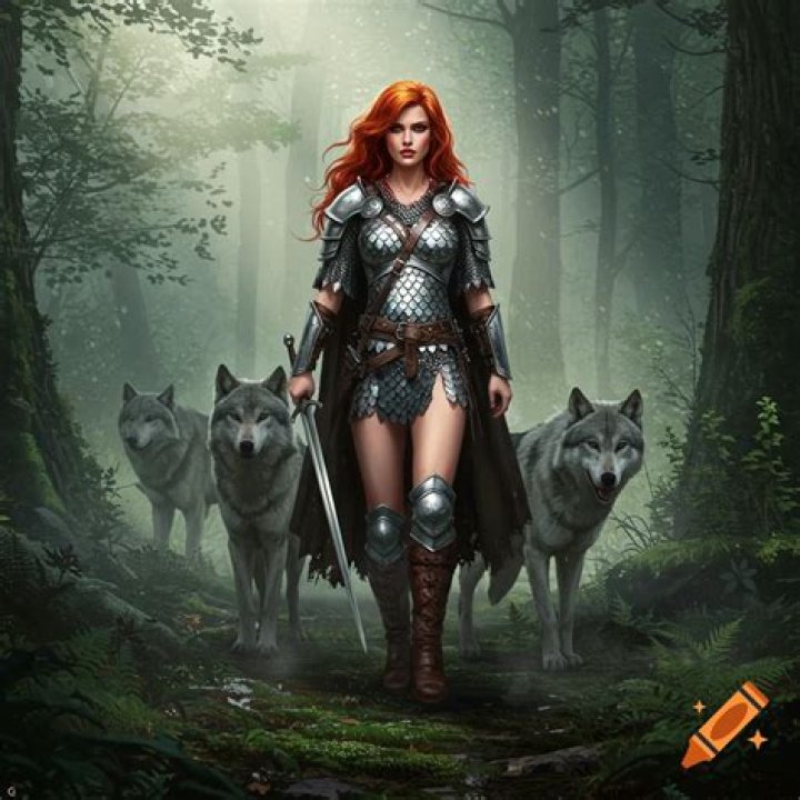Red haired girl wielding a dagger and cape readies her attack in a starry lit room