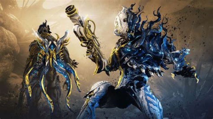Warframe - an action shot of Grendel, the newest character, swinging his sword.