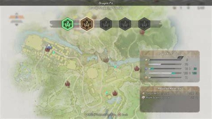 Wild Hearts upgrading a Dragon Pit from the icon on the map.